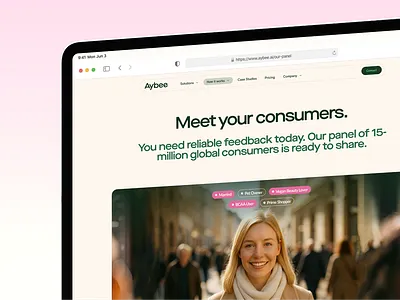 Aybee - E-commerce Research Platform | Minimum Code ai ai e commerce ai pictures ai platform beige beige design bold typography creative design creative landing page e commerce green green design hero section hero section landing page how does it work marketing tool pink pink design research platform researches