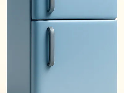 Vintage Blue Refrigerator - Retro Style Fridge 3d kitchen nostalgia refrigerator repair service repairs to fridges retro retro refrigerator vintage vintage appliance vintage fridge