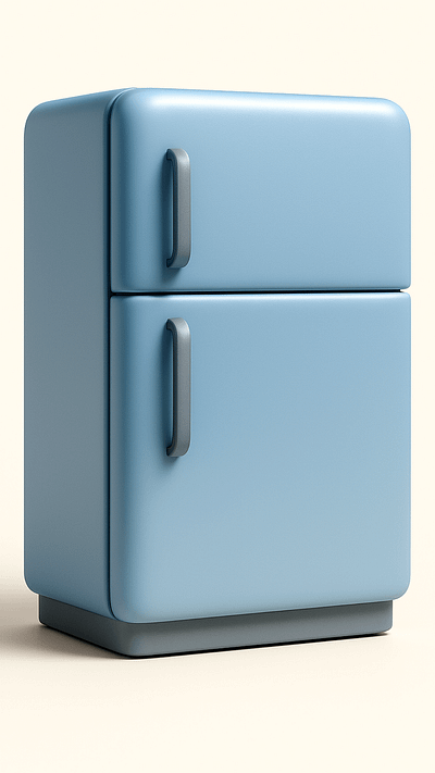Vintage Blue Refrigerator - Retro Style Fridge 3d kitchen nostalgia refrigerator repair service repairs to fridges retro retro refrigerator vintage vintage appliance vintage fridge