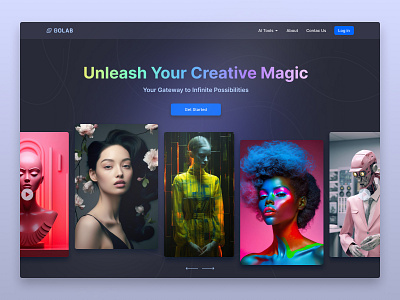 Golab AI Main page aitools creativeai designprocess dribbble dribbbleshot faceswap figma freelancedesigner golabai imagegeneration mobileapp mvp productdesign qr code uidesign uxdesign