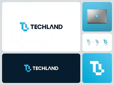 TECHLAND Modern Iconic Tech Logo Design adobe illustrator brand identity branding creative logo custom logo dribbble icon logo logo design branding logo mark logo presentation marufiam minimalist logo design modern logo modern minimalist logo startup logo tech branding tech logo technology logo visual identity