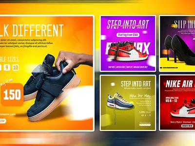 Air Max Promotional Design Social media ads v1 ads air max background boots branding creative design illustration marketing nike photoshop promotion shoes vector