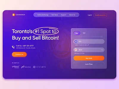 Header Redesigned for Bitcoin Exchange Website bitcoin framer header header redesign landing page ui ux ui web design website website design