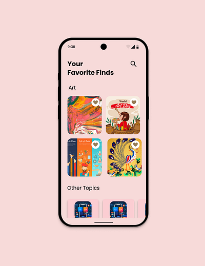 Day 44 🎨 Art Favorites – Mobile UI Concept daily daily ui dailyui design ui uichallenge