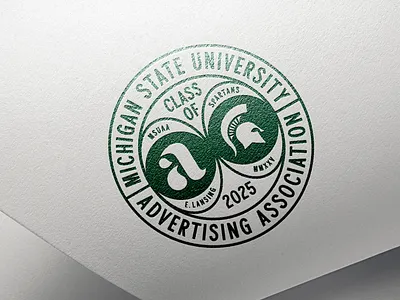 MSUAA "Class of 2025" Badge 2025 a badge club logo college graduation graphic design green logo michigan michigan state school spartan university