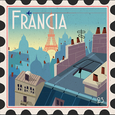 Travel postals design graphic design il illustration typography vector