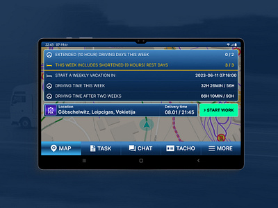Vestigo driver app logistics research saas tablet ui user interface ux web