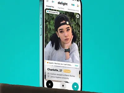 Around you. Dating & Relationship by Delight app chat dating datingapp delight finder flirt friends love match matching meet messenger app minimal mobile mobile app online dating partner person relationship ui