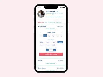 Hairdressing app product design ux design ux ui design
