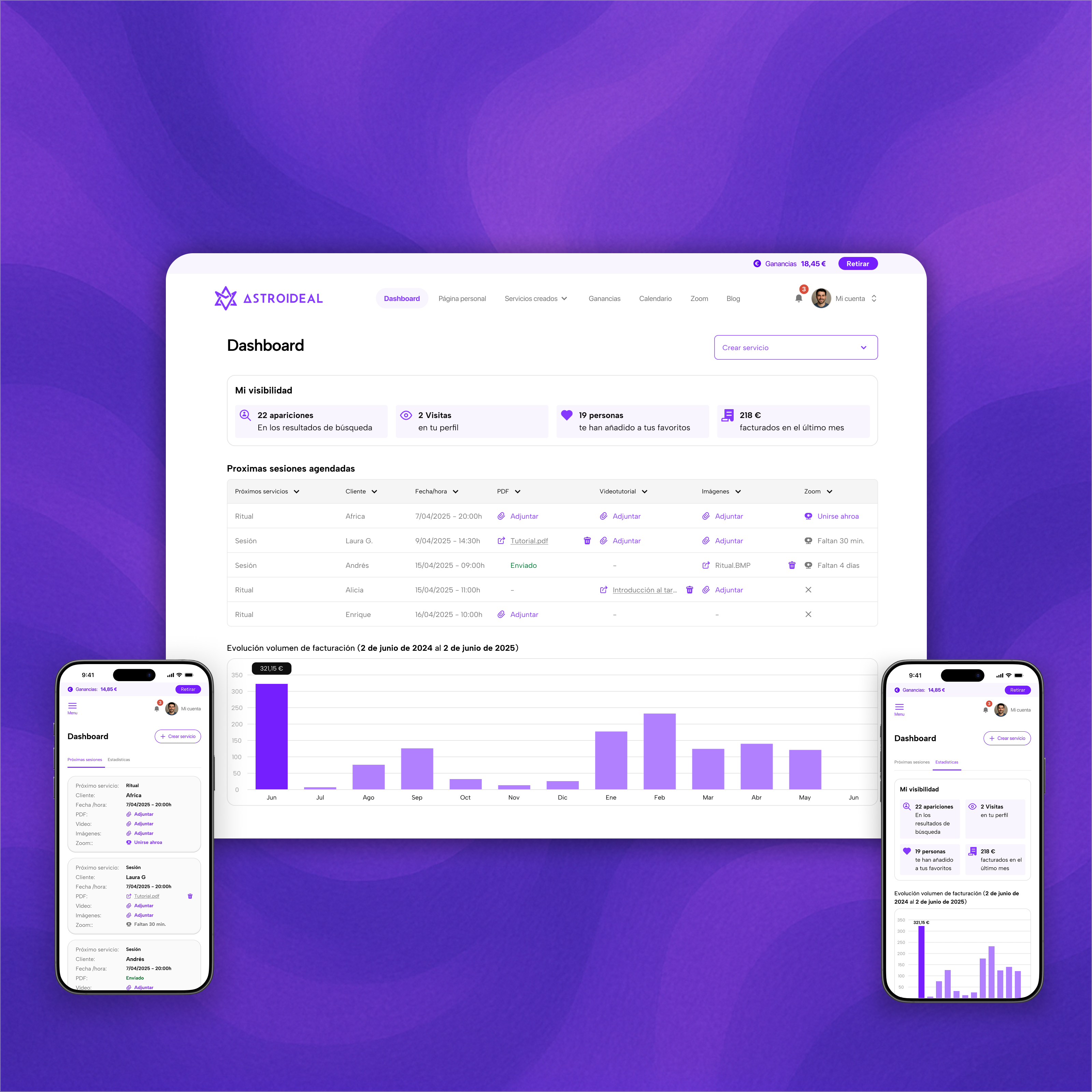 Astroideal Dashboard dashboard desktop graphic design mobile ui ux