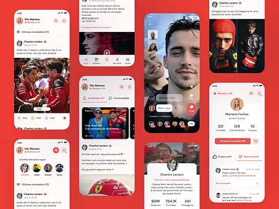 F1 Social Fan App app clean comments. concept feed formula1 like live posts profile social ui user