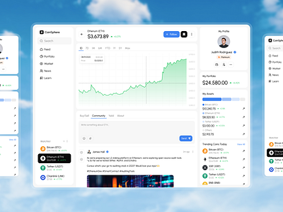 Coinsphere Dashboard Design blockchain dashboard blockchain website crypto crypto dashboard crypto website dashboard dashboard design finance finance dashboard finance website fintech fintech dashboard investing dashboard investing platform investing website stock dashboard tech website ui ux web design