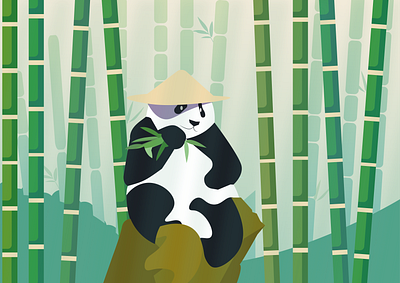 Panda 2d animal animals bambu bambú design graphic design illustration ilustrator naturaleza nature panda vector