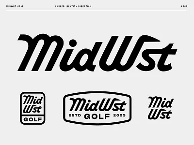 MidWst Golf Logotype badge golf golf brand golf branding golf logo golf wordmark lettering ligature logo logotype responsive logo script type typography wells wells collins wells collins design wordmark