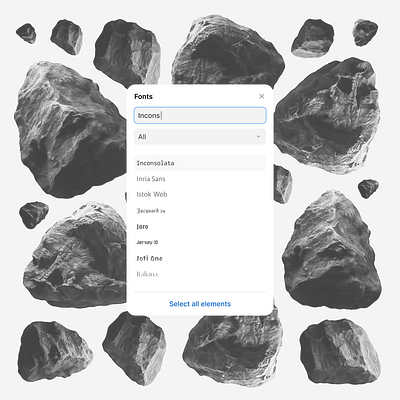 Font Selector figma fonts selector ui