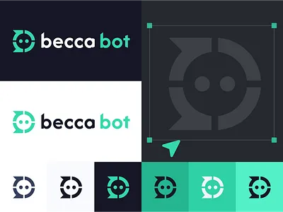 Becca Bot Concept Logo bot branding clean dark green logo minimalist simple tech