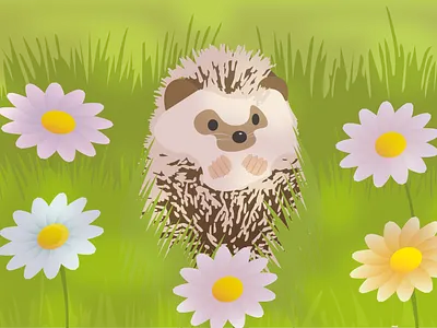 Erizo 2d animal animals design erizo hedgehogs illustration ilustrator vector vegetation