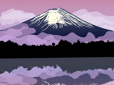 Mountains Landscape Art 🗻 design graphic design illustration vector азия арт пейзаж рекомендации фудзияма цифроваяиллюстрация цифровойрисунок япония