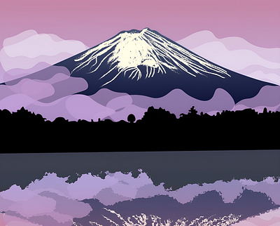 Mountains Landscape Art 🗻 design graphic design illustration vector азия арт пейзаж рекомендации фудзияма цифроваяиллюстрация цифровойрисунок япония