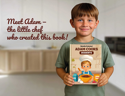 The Children’s Cookbook Adam Cooks: Desserts bookdesign bookillustration childrensbook cookbook dessertbook illustratedbook kidscookbook recipebook