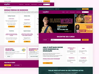 Landing pages for university website