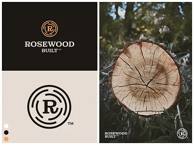 Rosewood Logo brand branding built construction framing jamm logo mark nature rosewood tree unfold wood