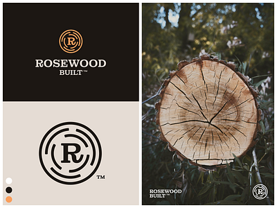 Rosewood Logo brand branding built construction framing jamm logo mark nature rosewood tree unfold wood