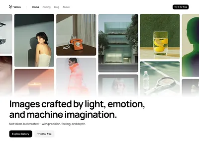 AI Photography ai cinematic design generated lummi photography ui uiux web design