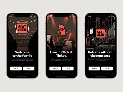 Event Ticketing App Onboarding Screens app animation app interface app walkthrough app welcome event app fan mobile ui onboarding screens screen flow smart layout ticket booking typography ui transitions user journey user onboarding ux design ux writing visual storytelling