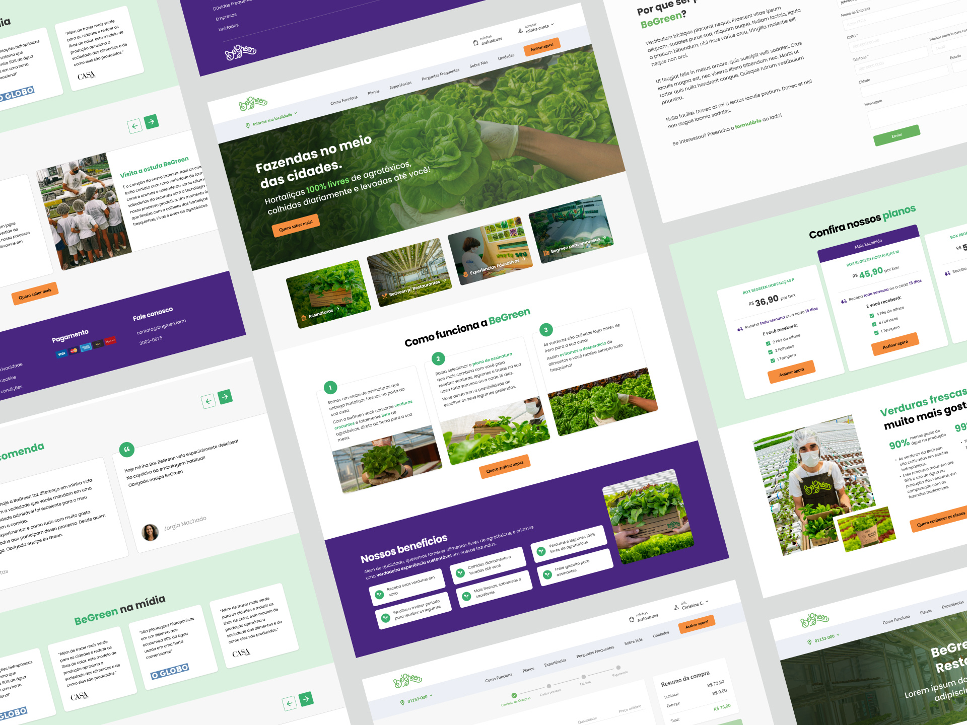 Landing page for urban farm company