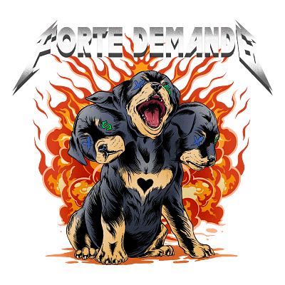 FORTE DEMANDE 3 HEADED DOG app branding design graphic design illustration logo typography ui ux vector