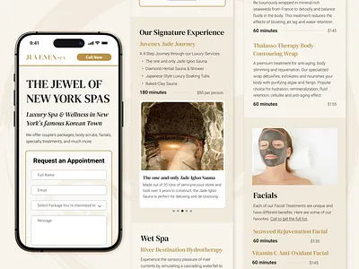 Juvenex Spa // Landing Page