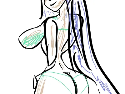 The Sunshine Magazine digital art sexy sketch woman