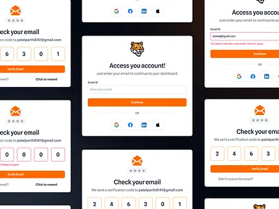Modern Signup & Verification Flow – UI/UX Focused on Simplicity app appdesign beginner create account design email errorstates figmadesign login loginflow signin signup signupflow ui userflow ux validation website