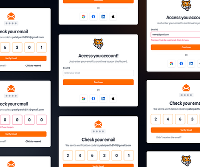 Modern Signup & Verification Flow – UI/UX Focused on Simplicity app appdesign beginner create account design email errorstates figmadesign login loginflow signin signup signupflow ui userflow ux validation website