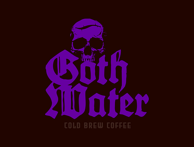 Goth Water Cold Brew Coffee concept coffee cold brew creepy evil goth gothic purple scary skeleton skull water
