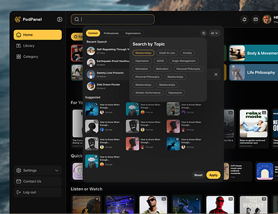 Podcast Dashboard Design analytics app design b2b dashboard design design hr rumen landing page live podcast live streaming app mobile app music app podcast podcast app podcast design product design saas saas app saas design saas elements ui
