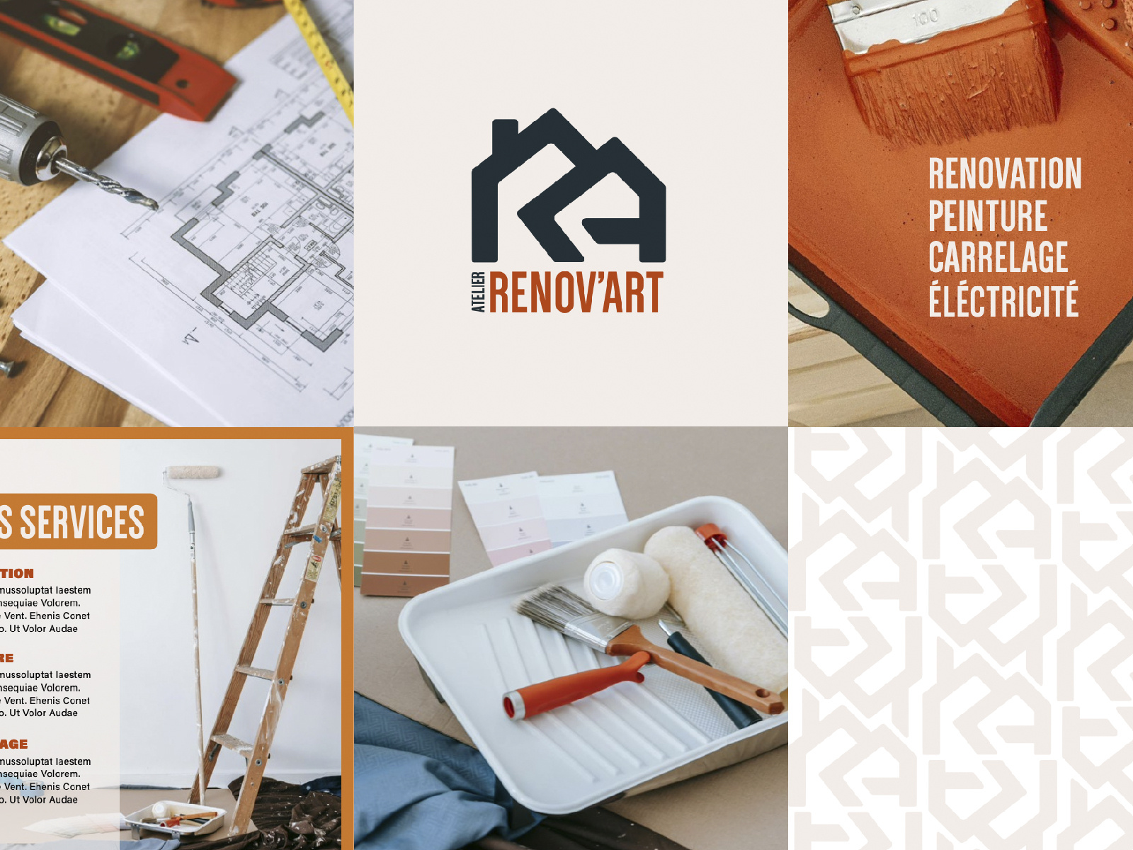 Atelier Renov'Art logo & branding brand branding design graphic design hand lettering illustration lettering logo type typography