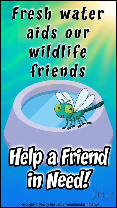 Fresh Water for Wildlife - Awareness Poster branding design fun graphic design insects kylie earls logo poster ui ux