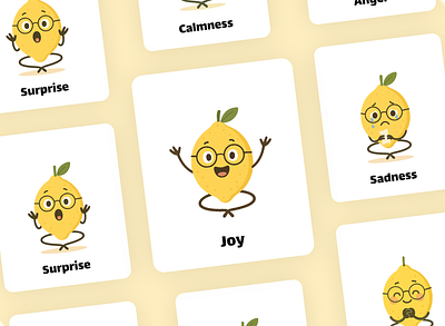 Lemon Emotions – Cute Character Set cartoon characterdesign cute dribbble emotions flatdesign illustration lemon vectorart