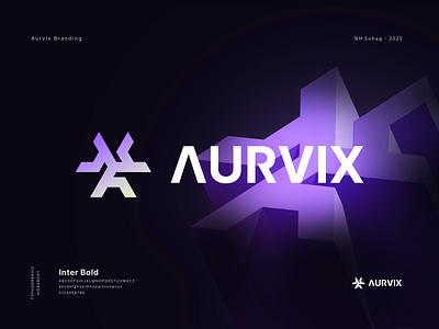 aurvix - SaaS company Logo | modern icon a logo abstract icon app icon aurvix branding creative design graphic design logo minimal modern logo professional logo purple sas logo