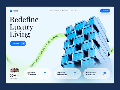 Luxury Real Estate Website Design graphic design landing page design product page ui