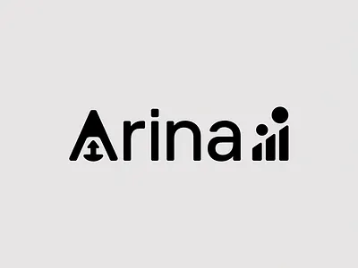 Innovative Wordmark Logo for ARINA with Ascending Symbolism branding design graphic design illustration logo logo design typography ui ux vector