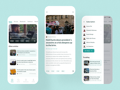 Article Portal Mobile App app article article app blog design latest news app magazine news app newsletter blog page product design trendy newspaper ui ux