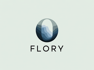 Minimalist Logo for FLORY Modern Typography with Abstract Depth branding design graphic design illustration logo logo design typography ui ux vector