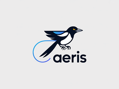 Modern Magpie Mascot Logo with Dynamic Flight and Bold Branding branding design graphic design illustration logo logo design typography ui ux vector