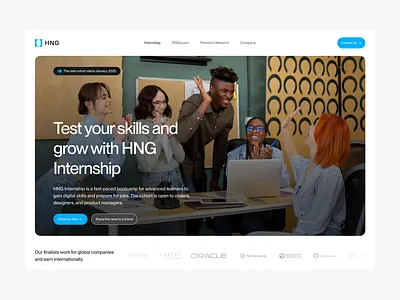 HNG Website - Hero Section Redesign blue clean design figma hng internship saas ui uidesign uiux website