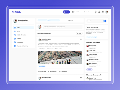 Homing - Dashboard app app design ui ux