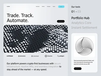 Crystalo – Modern & Clean Crypto Infrastructure UI app branding crypto cryptocurrency design fintech design flat interface logo ui ux web web design webdesign website design