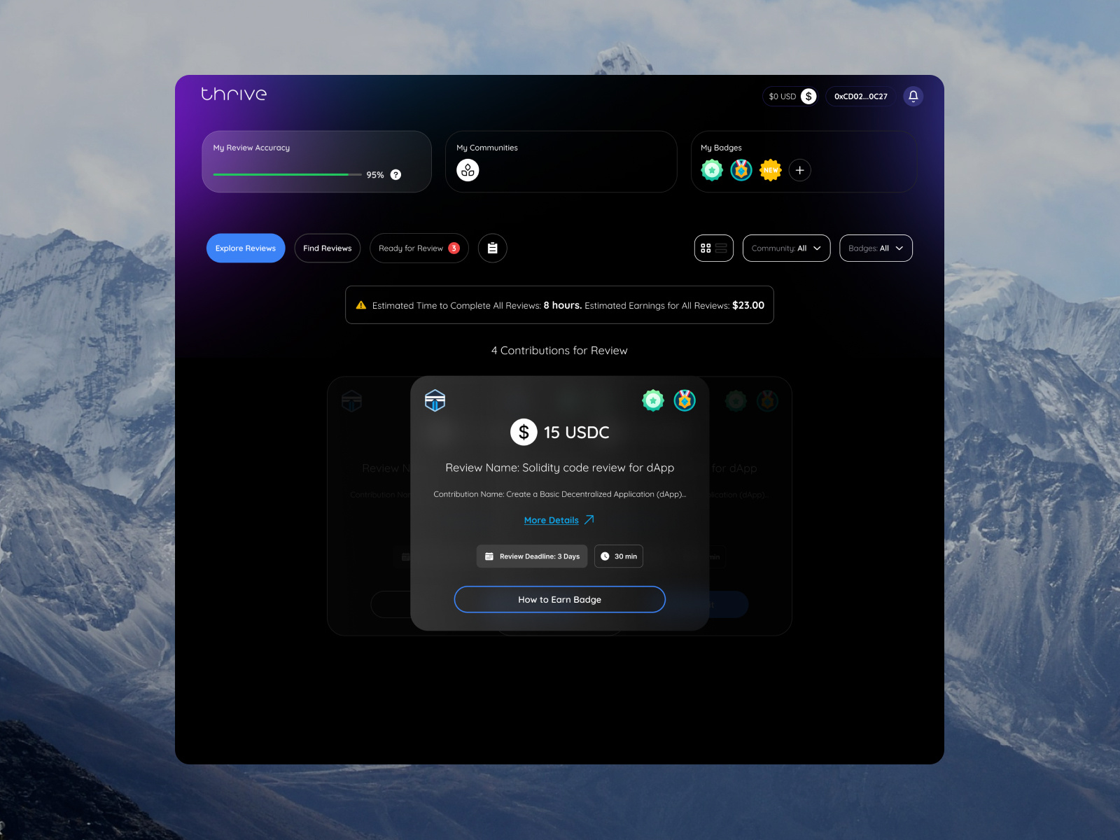 ThriveProtocol - web3 review app crypto ui uiux userinterfacedesign ux web3